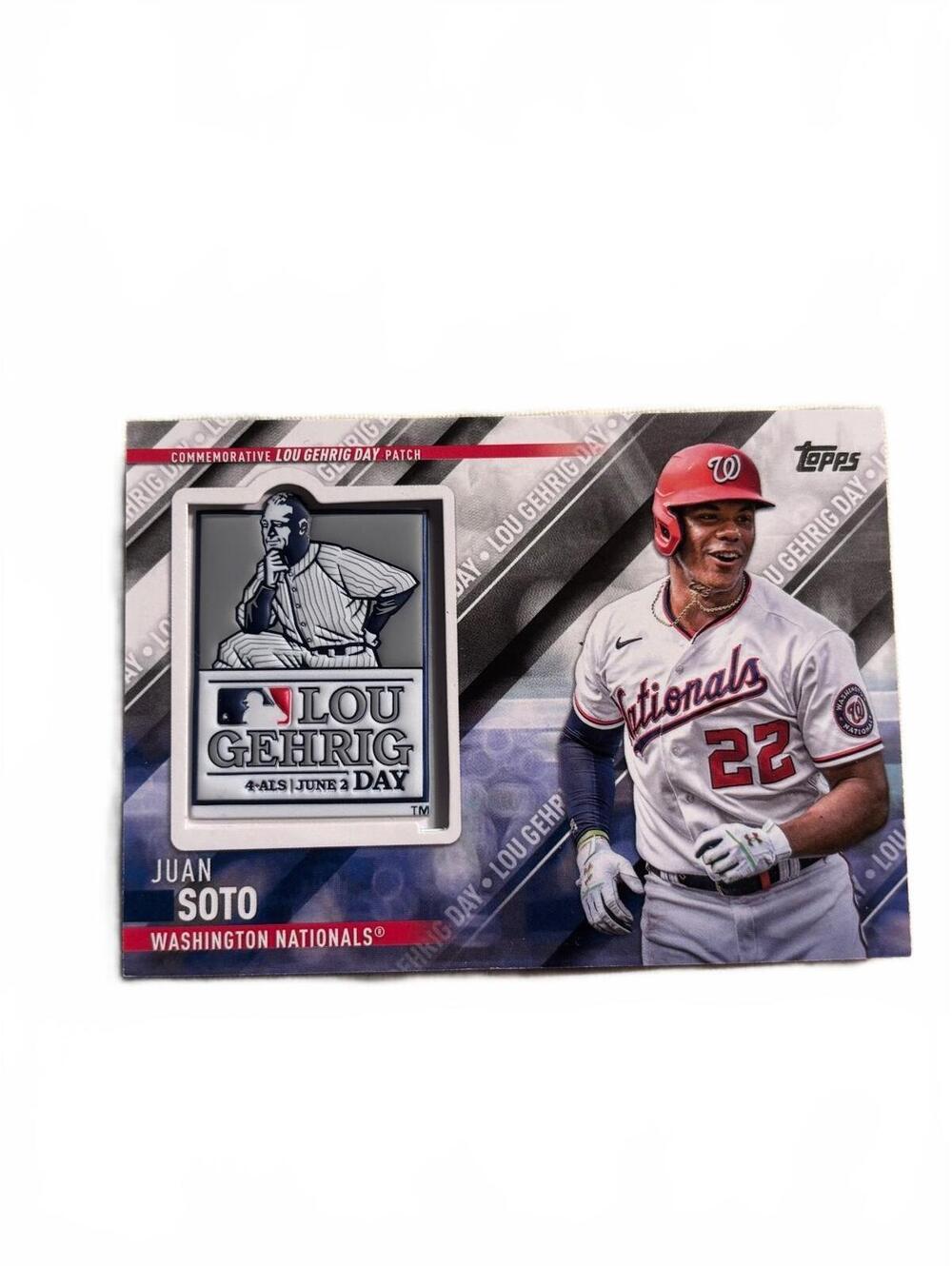 Juan Soto Washington Nationals Lou Gehrig Day Commemorative